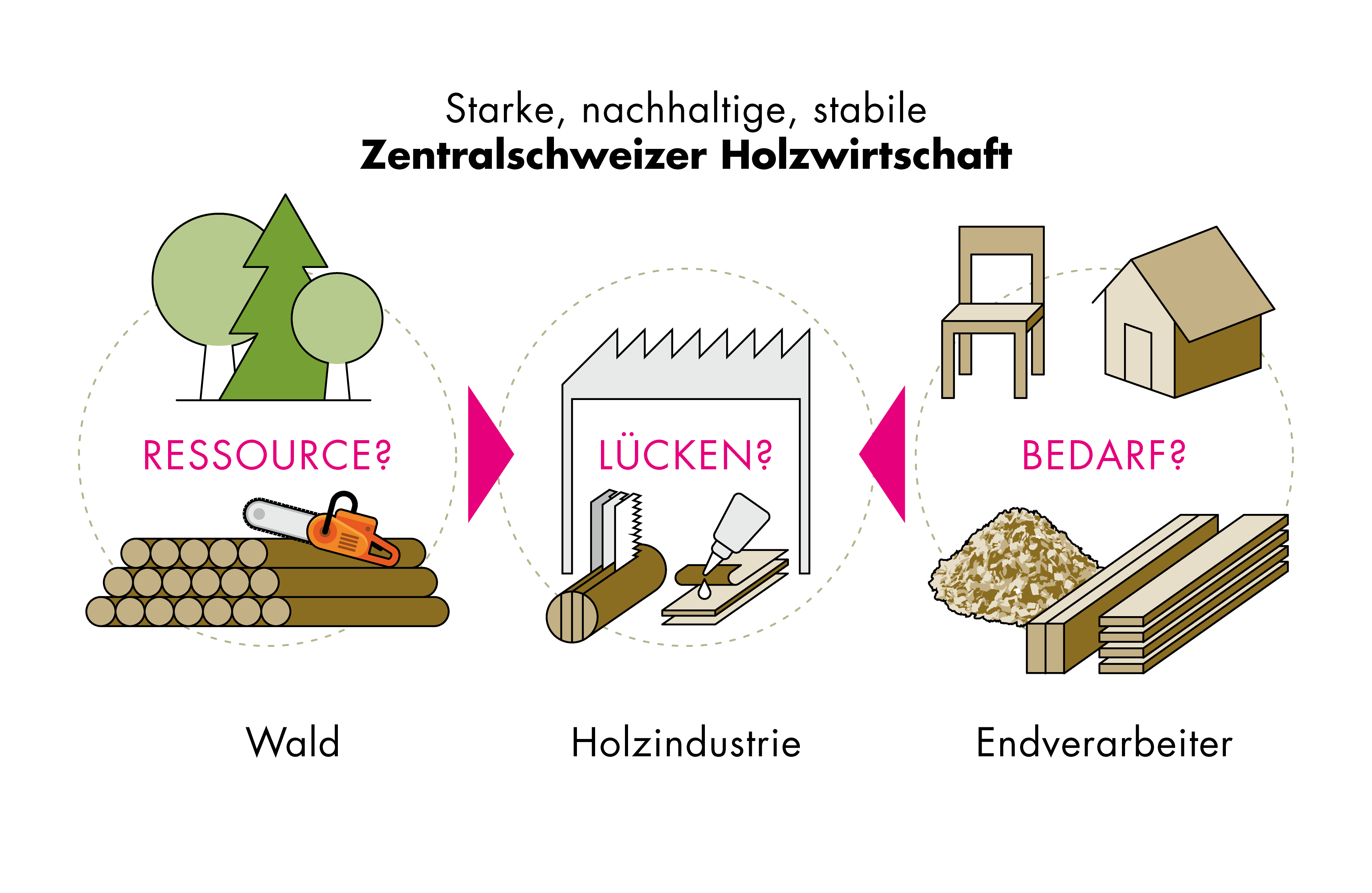 Zentralschweiz als Hub für die Holzwirtschaft ausbauen, Lücken bedarfsgerecht schliessen