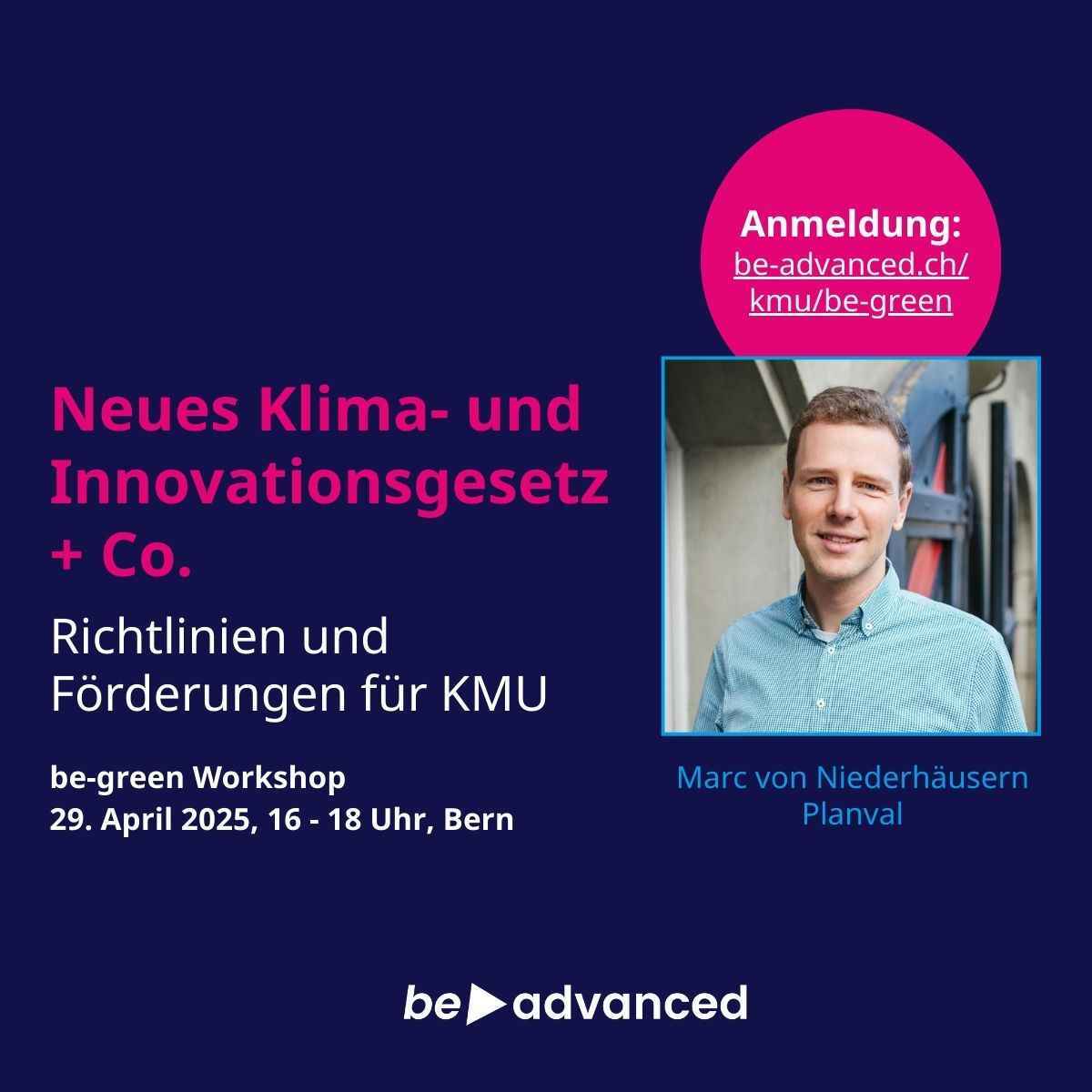 be-green Workshop: Neues Klima- und Innovationsgesetz und Co.