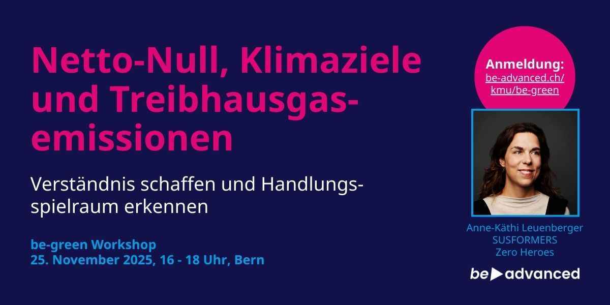 be-green Workshop: Netto-Null, Klimaziele und Treibhausgasemissionen