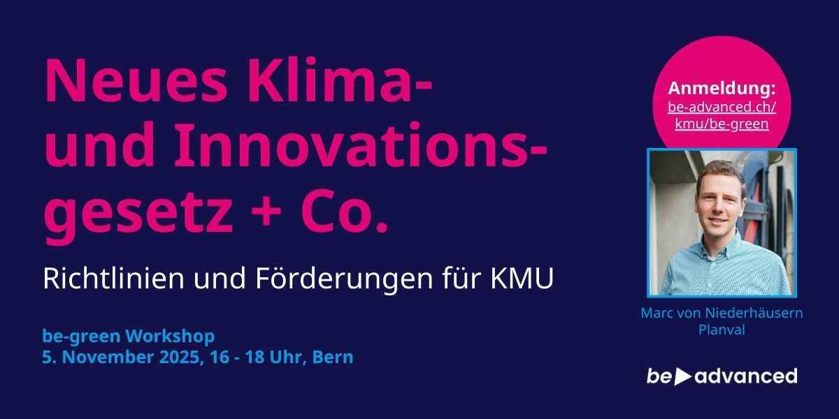 be-green Workshop: Neues Klima- und Innovationsgesetz und Co.