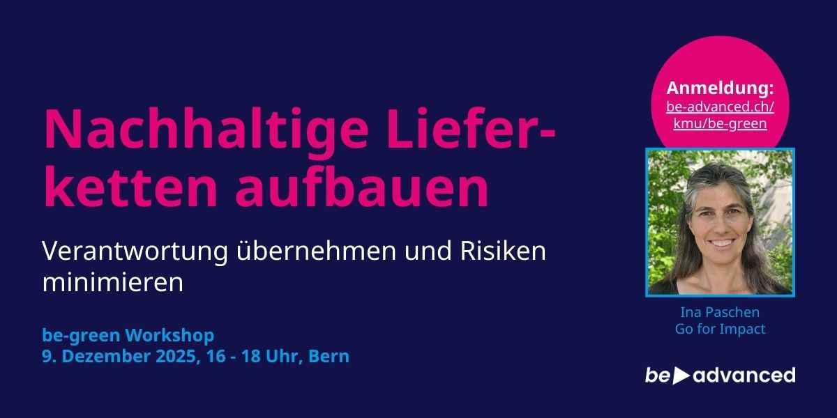 be-green Workshop: Nachhaltige Lieferketten aufbauen
